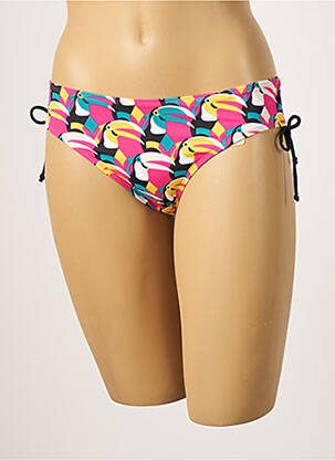 Bas de maillot de bain imprimé tie and dye culotte rose CHERRY BEACH femme