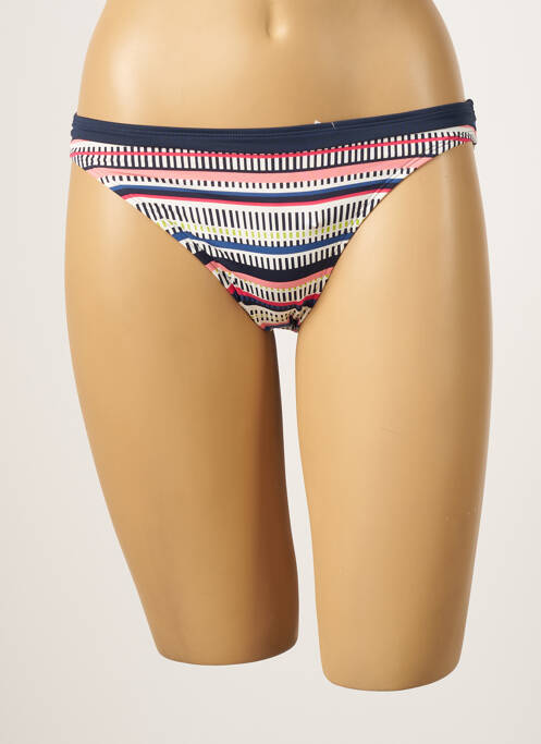 Bas de maillot de bain imprimé rayures culotte bleu VARIANCE femme