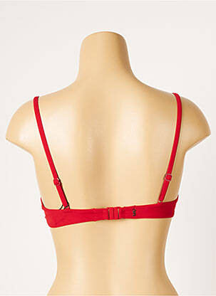 Haut de maillot de bain bretelles élastiquées ajustables rouge LOU femme