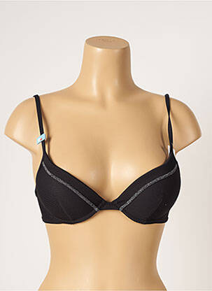 Haut de maillot de bain bretelles élastiquées ajustables noir CHERRY BEACH femme