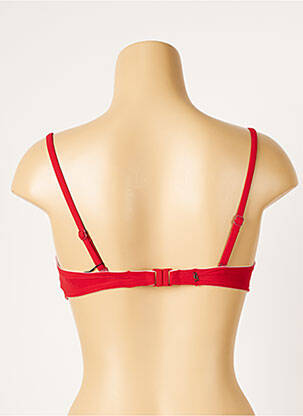 Haut de maillot de bain bretelles élastiquées ajustables rouge LOU femme