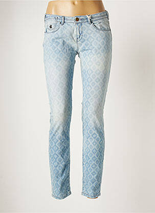 Jeans coupe slim broderie rivets taille basse bleu MAISON SCOTCH femme