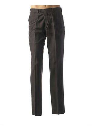 Pantalon droit fermeture zippée sous rabat avec crochet taille normale noir ERMENEGILDO ZEGNA homme