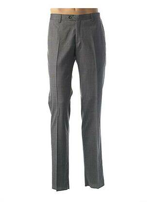 Pantalon droit fermeture zippée sous rabat avec crochet taille normale gris ERMENEGILDO ZEGNA homme