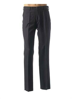 Pantalon droit fermeture zippée sous rabat avec crochet taille normale bleu ERMENEGILDO ZEGNA homme