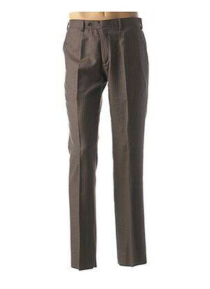 Pantalon droit fermeture zippée sous rabat avec crochet taille normale gris ERMENEGILDO ZEGNA homme