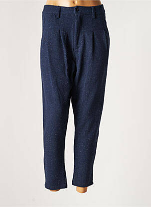 Pantalon chino fermeture zippée sous rabat boutonné taille normale bleu IMPERIAL femme
