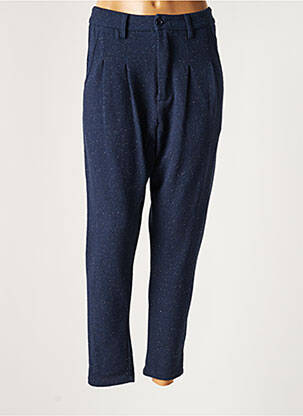 Pantalon chino fermeture zippée sous rabat boutonné taille normale bleu IMPERIAL femme