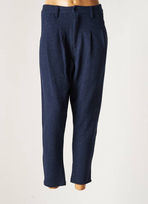 Pantalon chino fermeture zippée sous rabat boutonné taille normale bleu IMPERIAL femme