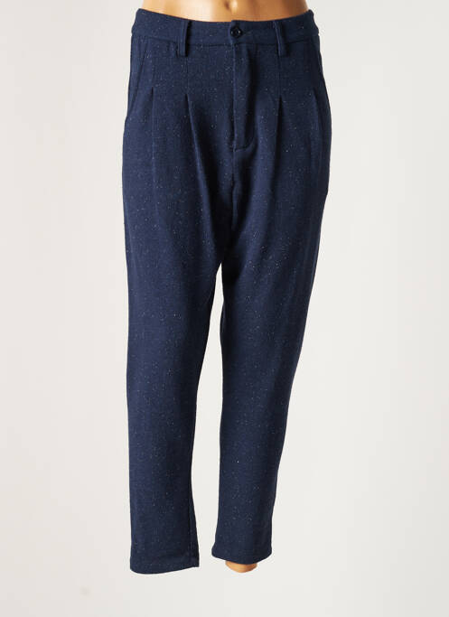 Pantalon chino fermeture zippée sous rabat boutonné taille normale bleu IMPERIAL femme