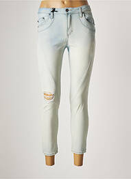 Pantalon 7/8 stretch taille normale bleu PLEASE femme