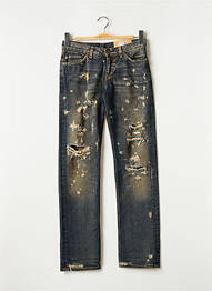 Jeans coupe droite broderie rivets taille basse bleu REPLAY femme