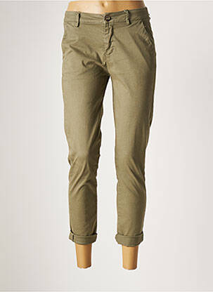Pantalon 7/8 stretch taille normale vert #OOTD femme