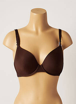 Soutien-gorge effet matière satinée haut soutien-gorge moulé marron SIMONE PERELE femme