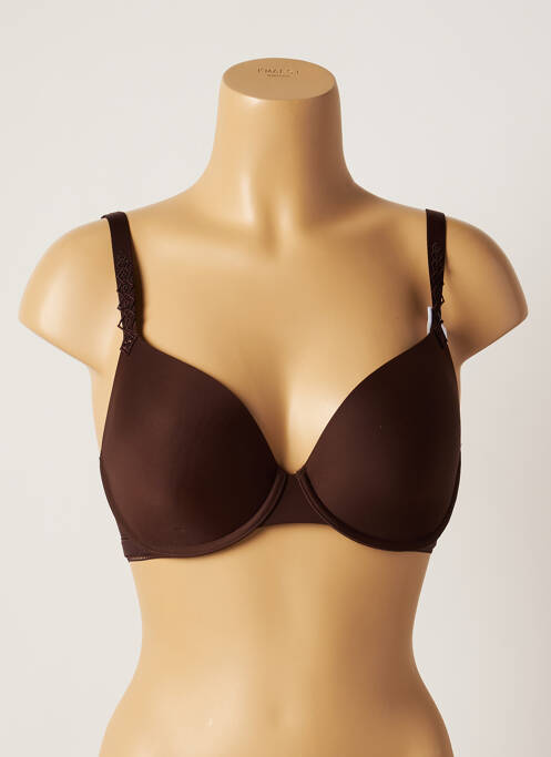Soutien-gorge effet matière satinée haut soutien-gorge moulé marron SIMONE PERELE femme