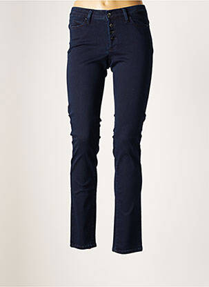 Pantalon droit taille élastique bleu KANOPE femme