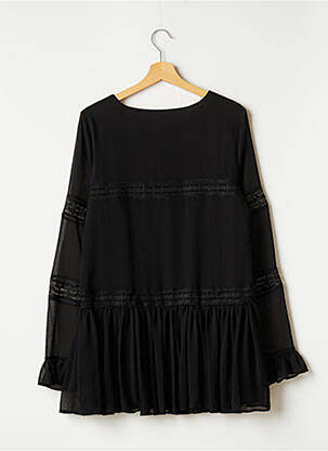 Tunique manches longues tissage crêpe noir TULAROSA femme