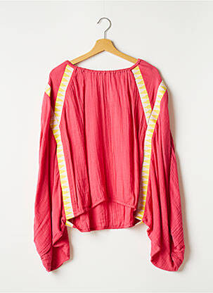 Blouse col rond manches longues rouge SHA'CHA femme