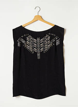Top coupe fluide manches courtes noir DANAMÉ femme