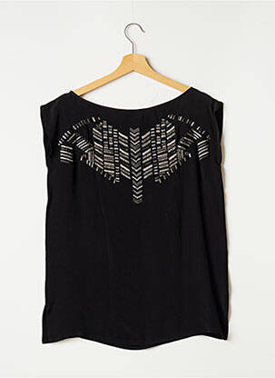 Top coupe fluide manches courtes noir DANAMÉ femme
