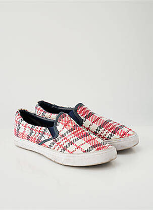 Slip ons bout rond talon plat jusqu'à 3cm rouge WOMEN ONLY femme