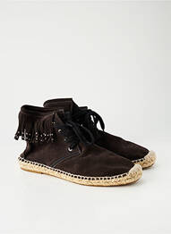 Espadrilles fermeture lacets talon plat jusqu'à 3cm marron ZARA femme