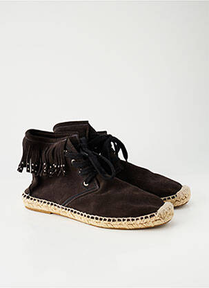Espadrilles fermeture lacets talon plat jusqu'à 3cm marron ZARA femme