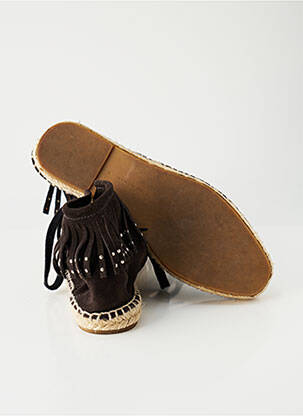 Espadrilles fermeture lacets talon plat jusqu'à 3cm marron ZARA femme