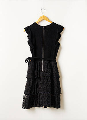 Robe mi-longue fermeture zippée au dos manches courtes noir MANOUSH femme