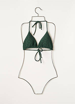 Haut de maillot de bain stretch haut triangles vert BAHO femme