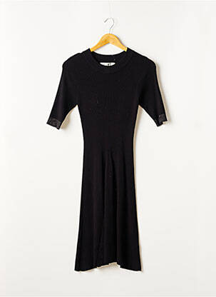 Robe mi-longue manches courtes manches courtes noir JUS D'ORANGE femme