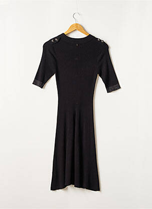 Robe mi-longue manches courtes manches courtes noir JUS D'ORANGE femme