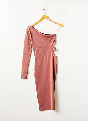 Robe mi-longue manches longues manches longues rose MISSGUIDED femme