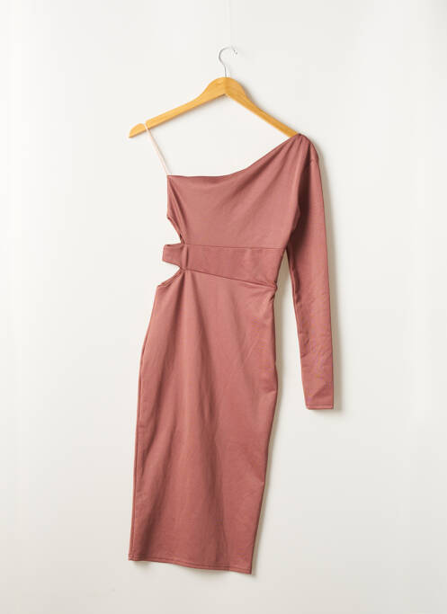 Robe mi-longue manches longues manches longues rose MISSGUIDED femme