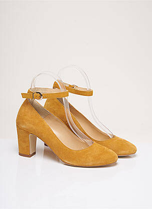 Escarpins nubuck talon de 7 à 9cm jaune MINELLI femme