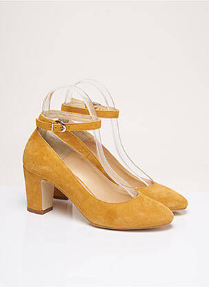 Escarpins nubuck talon de 7 à 9cm jaune MINELLI femme