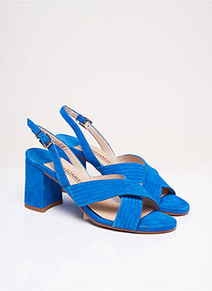 Sandales/nu pieds matière lisse talon de 7 à 9cm bleu HUMAT femme