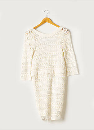 Robe courte manches 3/4 manches 3/4 beige GAT RIMON femme