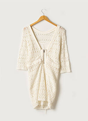 Robe courte manches 3/4 manches 3/4 beige GAT RIMON femme