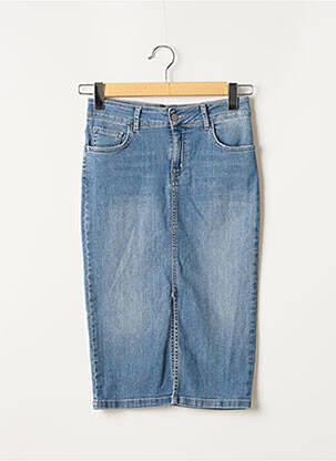Jupe mi-longue coupe droite bleu ARMAND VENTILO femme