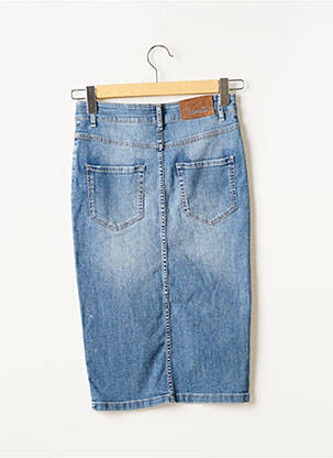 Jupe mi-longue coupe droite bleu ARMAND VENTILO femme