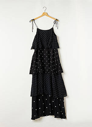 Robe longue coupe évasée fines bretelles noir ANINE BING femme