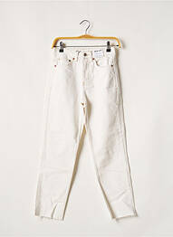 Jeans coupe droite taille haute taille haute beige TOPSHOP femme