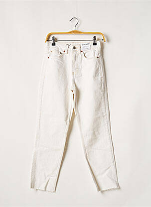 Jeans coupe droite taille haute taille haute beige TOPSHOP femme