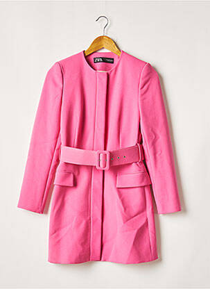Manteau long rose ZARA pour femme