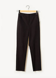 Pantalon chino fermeture zippée sous rabat avec crochet taille normale noir TOPSHOP femme
