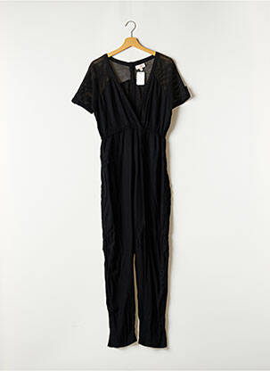 Combi-pantalon fermeture boutonnée au dos manches courtes noir HOTEL femme