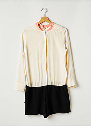 Combishort fermeture boutonnée sur le devant manches longues beige MAJE femme