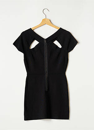 Robe courte fermeture zippée au dos manches courtes noir BCBGMAXAZRIA femme