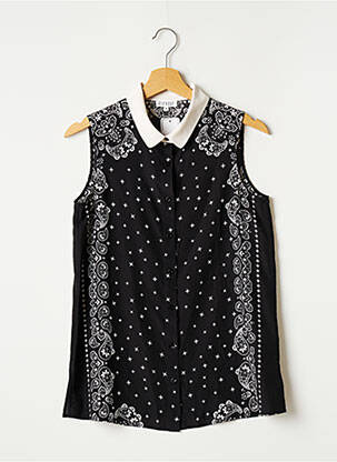 Chemisier imprimé fantaisie sans manche noir CLAUDIE PIERLOT femme